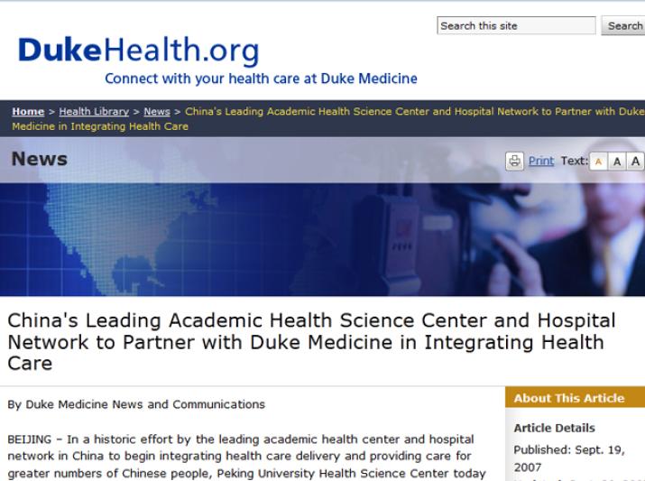 DukeHealth.org screenshot