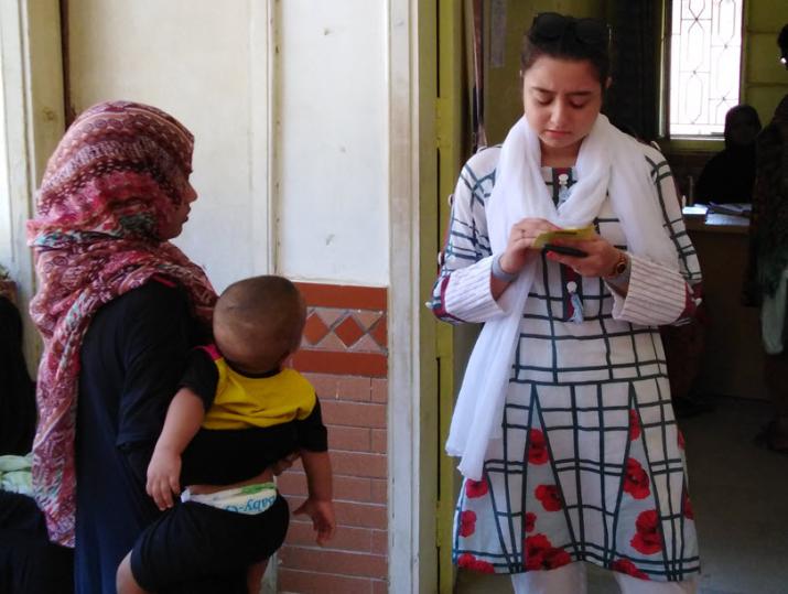 Sara Abdullah in immunization center