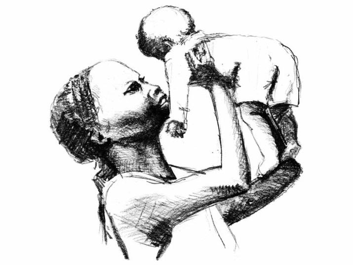 Mother and Baby Drawing