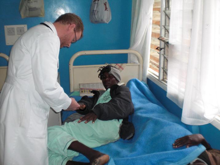 Tom Holland with patient