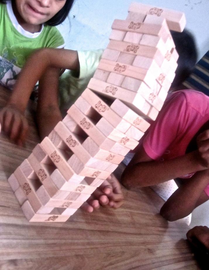 Amazing Jenga move by Udayan Care children