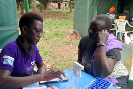 HPV testing at health fair in Kenya