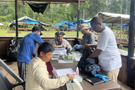 Research team meeting in the field in Panama