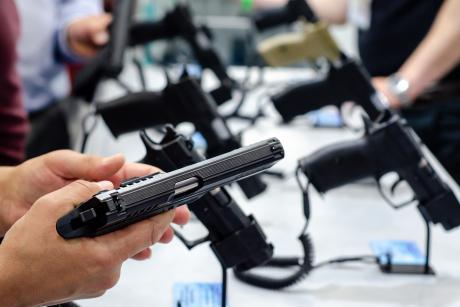 A handgun for sale in the store.