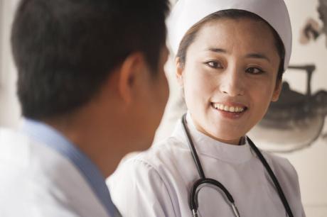 Chinese Man and Nurse