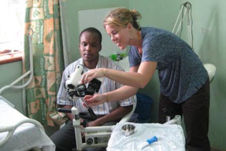 Clinical officers in Kisumu, Kenya are trained in colposcopy, along with other low-cost cervical cancer screening strategies.