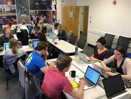 Students Working on Capstone Projects
