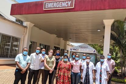 Tanzanian Research Team during COVID in front of Emergency Department PSL
