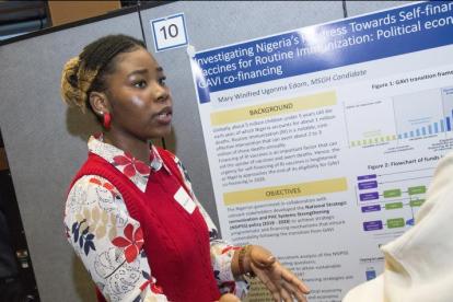 Winifred Edom presenting poster