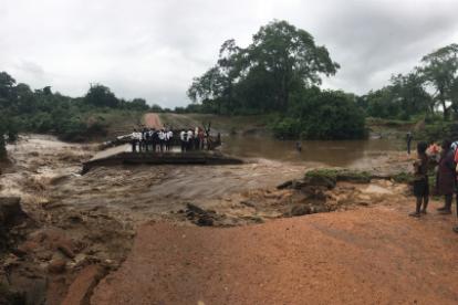 This bridge collapsed in an intense overnight rainstorm.